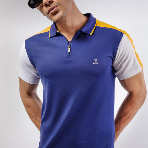 Blue and clearance gold polo shirt