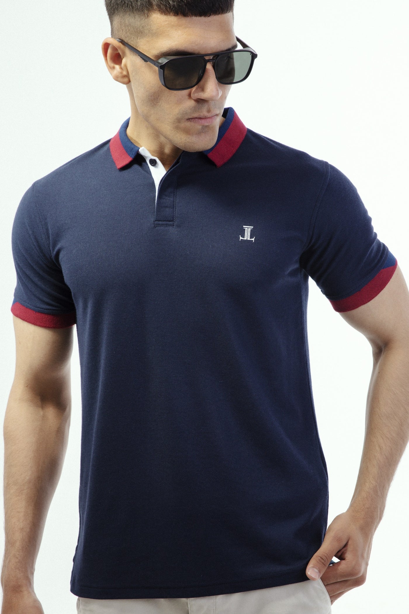 Walt Mens Polo Shirt in Navy Blue JULKE JULKE